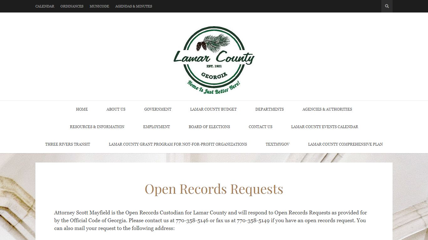 Open Records Requests – Lamar County Board of Commissioners